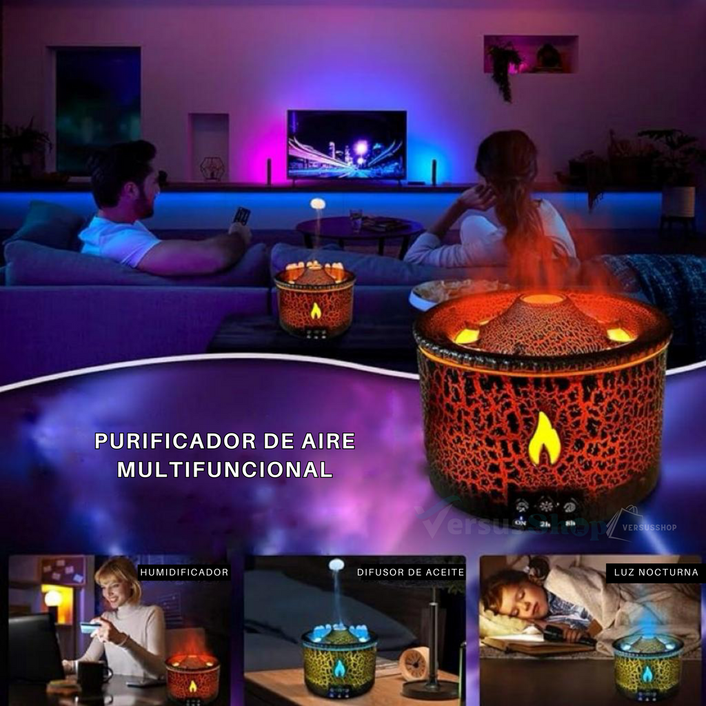 Difusor De Aromas Humidificador Aromaterapia Aceites Volcano